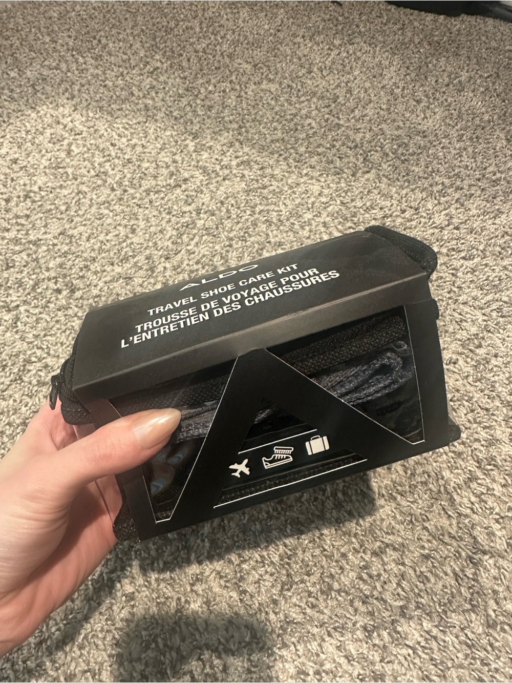 ALDO Black Travel Shoe Care Kit